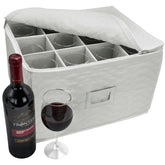 Stemware Storage Chest - Deluxe Quilted Case - Sorbus Home
